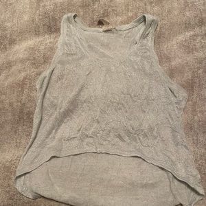 Silver crinkled racer back crop top